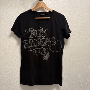 Fox Riders T-shirt Women’s size Large Black 100% Cotton short sleeve Tee